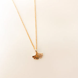 collier en or ginkgo