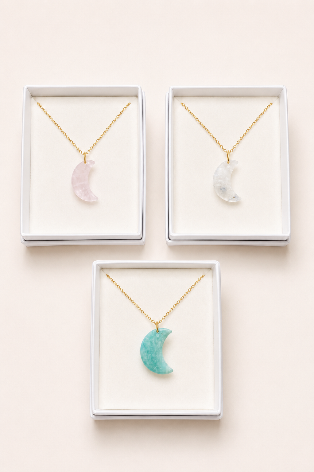 Collier Sunkissed lune rose – Image 2