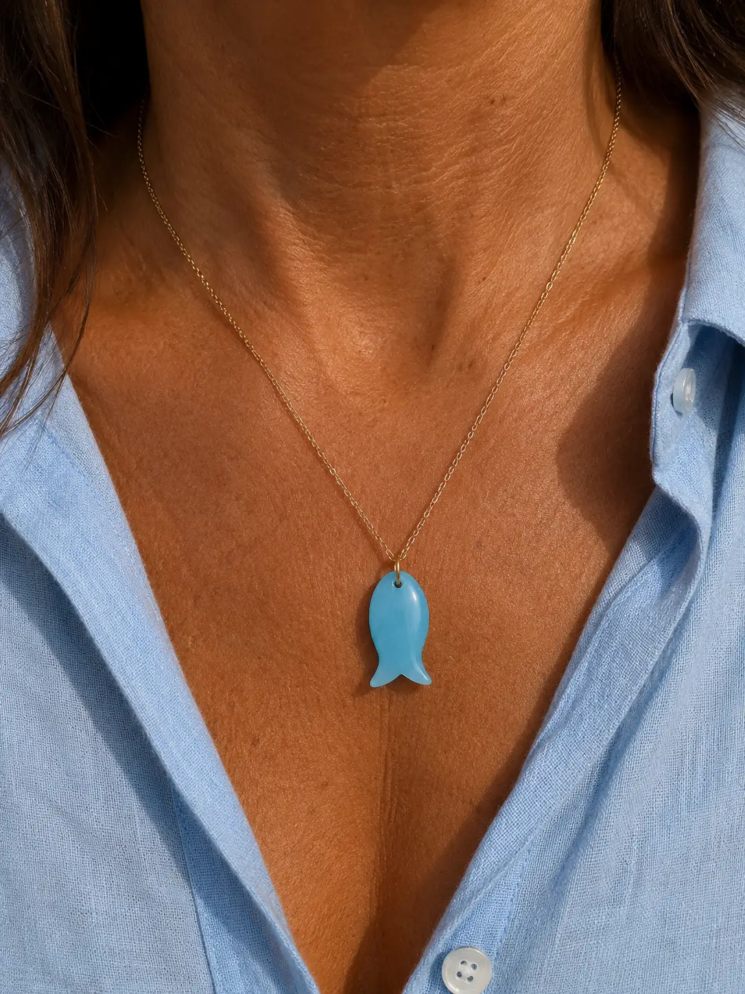 Collier Sunkissed poisson bleu – Image 2