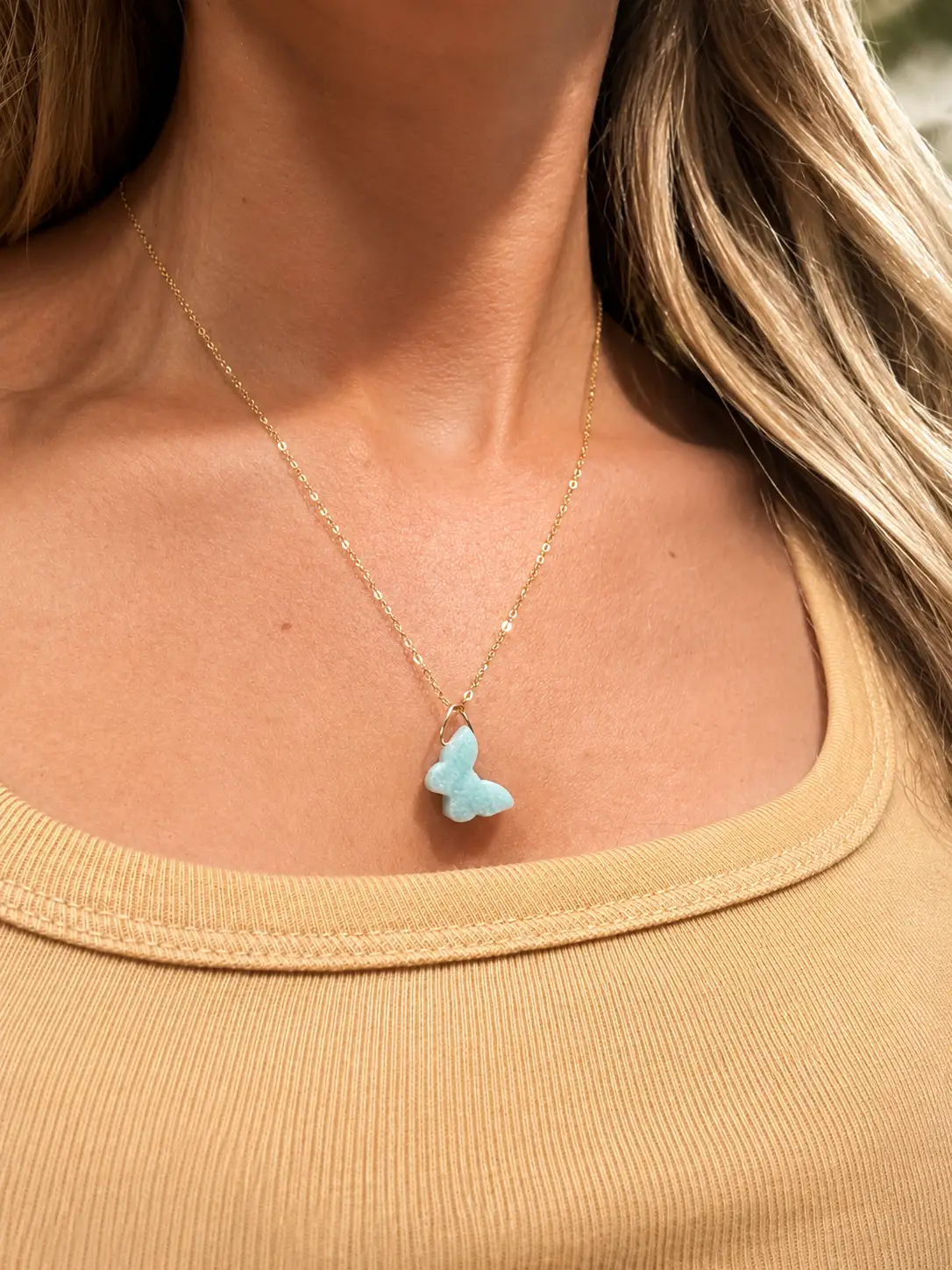 Collier Sunkissed papillon turquoise – Image 2